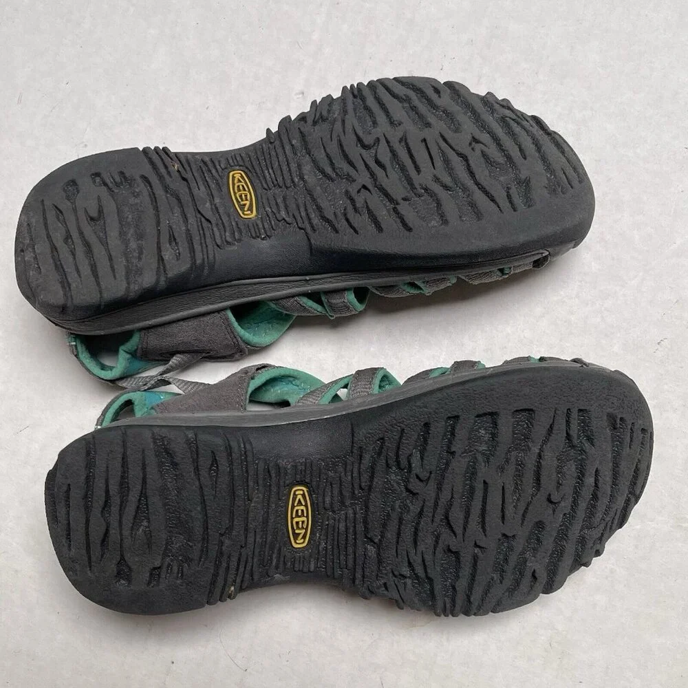 Keen Whisper Fisherman Sandals Womens 6.5 Grey Teal Strappy Vacation Casual - Picture 6 of 7